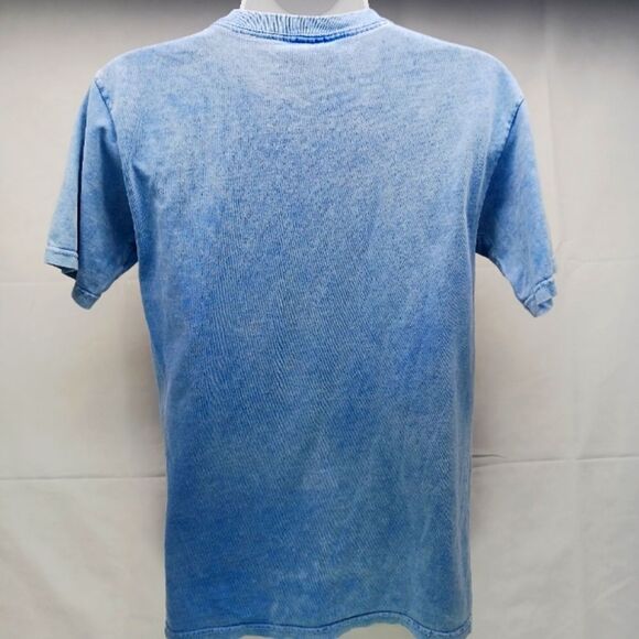 Yacht Club Cotton Tee Women's Small. Aruba Colorful Iguana Graphic/Faded Blue. - Picture 2 of 11